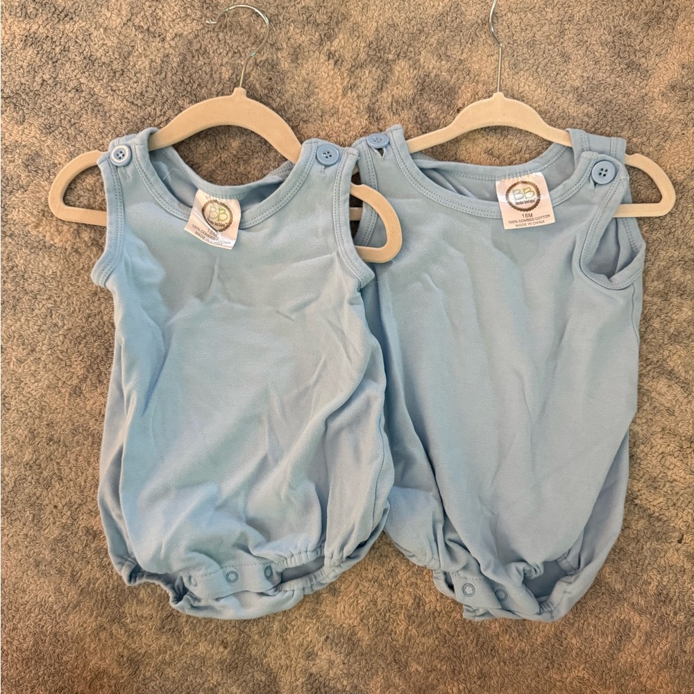 Blanks Boutique Light Blue Baby Romper size 18 months